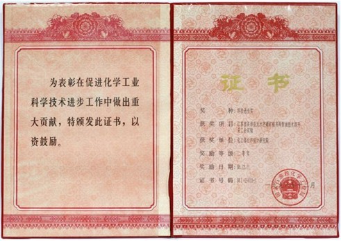 石油和化學(xué)工業(yè)局級(jí)科技進(jìn)步二等獎(jiǎng)（江蘇省洪澤縣無(wú)水芒硝礦鉆井兩管油墊水溶開(kāi)采工業(yè)試驗(yàn)）